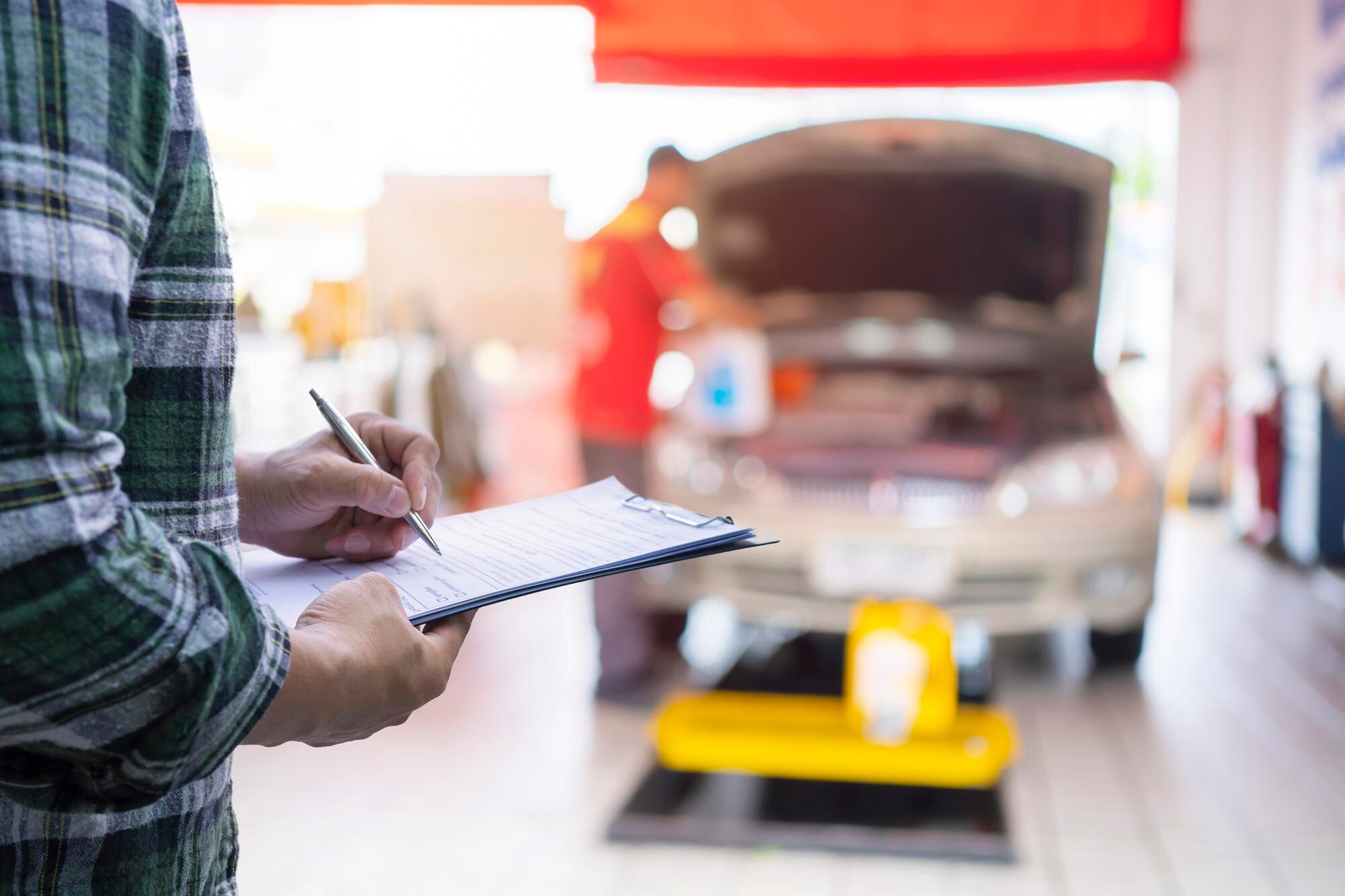Professional car body inspection process